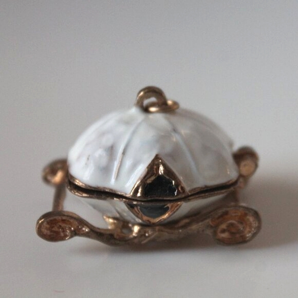 Pumpkin Coach Magnetic Locket Charm Pendant